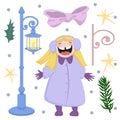 Winter holidays clip arts vector